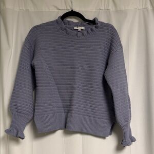 Madewell Women's Ruffled Crew Neck Sweater - Light Purple